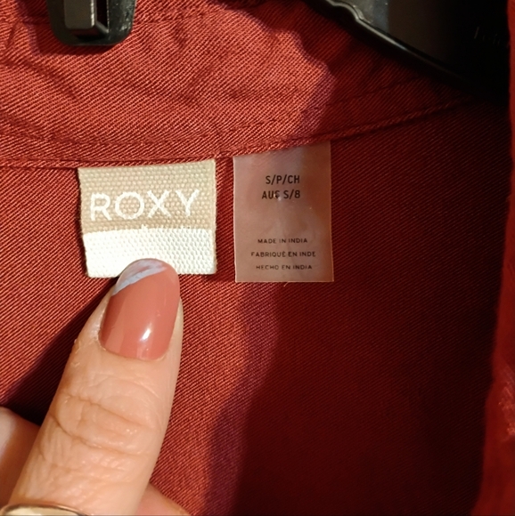 5/$50 EUC Roxy Womens Tomini Bay View Shirt Dress Snap Closure Oxblood Red Sz.S - Picture 6 of 10